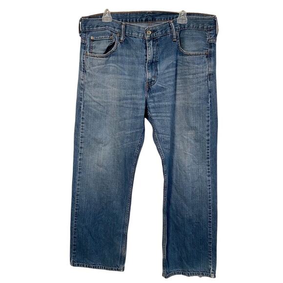 Leviis 569 mens Jeans baggy 36x30 loose straight leg well worn freyed hole - Picture 1 of 6